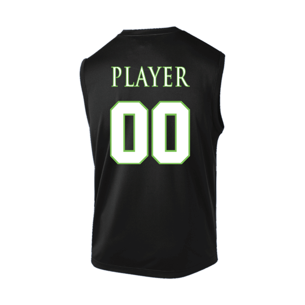 Baseball Coach Pitch–Minor Sleeveless PosiCharge Competitor Tee – Black – back mockup