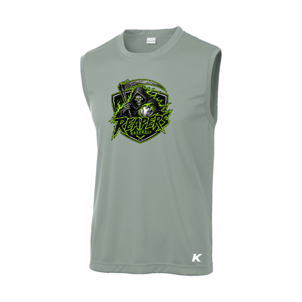 Baseball Coach Pitch–Minor Sleeveless PosiCharge Competitor Tee – Silver – front mockup