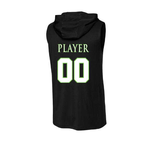 Baseball Coach Pitch–Minor PosiCharge Competitor Sleeveless Hoodie – Black – back mockup