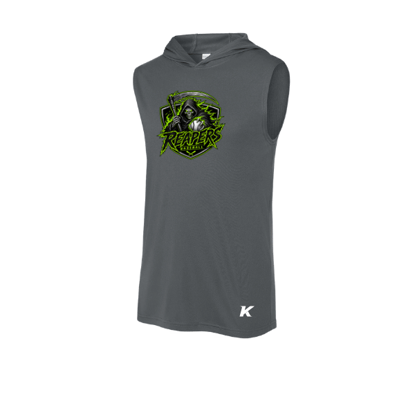 Baseball Coach Pitch–Minor PosiCharge Competitor Sleeveless Hoodie – Iron Gray – front mockup
