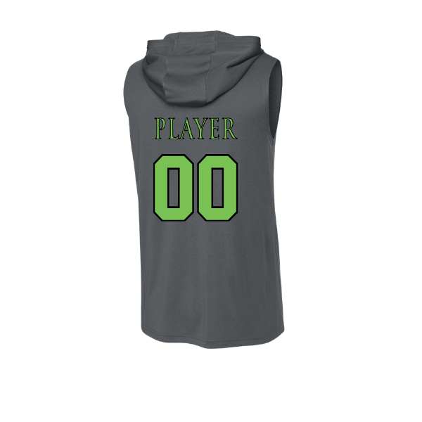 Baseball Coach Pitch–Minor PosiCharge Competitor Sleeveless Hoodie – Iron Gray – back mockup