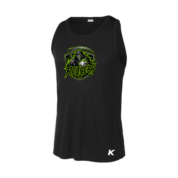 Baseball Coach Pitch–Minor PosiCharge Competitor Tank – Black – front mockup