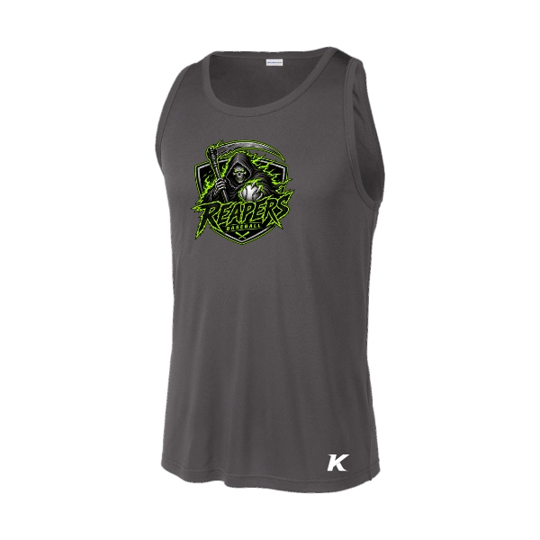Baseball Coach Pitch–Minor PosiCharge Competitor Tank – Iron Gray – front mockup