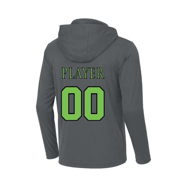 Baseball Coach Pitch–Minor Posi-UV Pro Long-Sleeve Hoodie – Dark Smoke Gray – back mockup