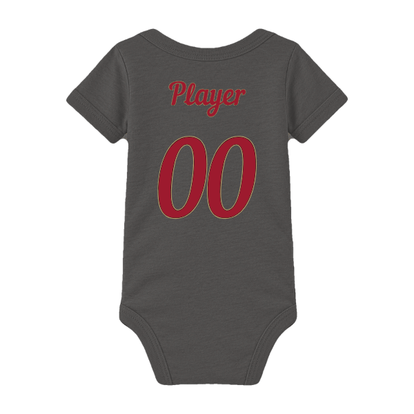 Baseball Majors–Andrix Infant Jersey One Piece – Spartan Helmet – Asphalt – back mockup