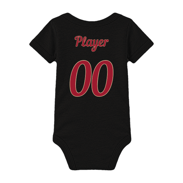Baseball Majors–Andrix Infant Jersey One Piece – Spartan Helmet – Black – back mockup