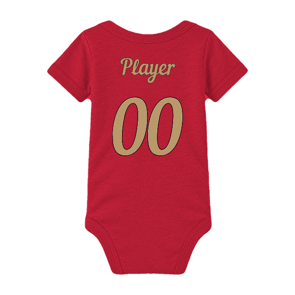 Baseball Majors–Andrix Infant Jersey One Piece – National Script – Red – back mockup
