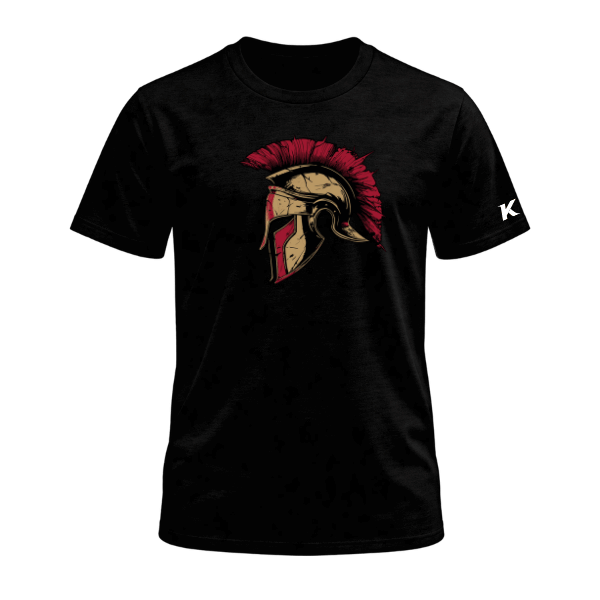 Baseball Majors–Andrix Unisex Jersey Short-Sleeve Tee – Spartan Helmet – Black – front mockup