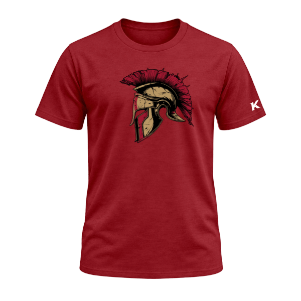 Baseball Majors–Andrix Unisex Jersey Short-Sleeve Tee – Spartan Helmet – Cardinal – front mockup
