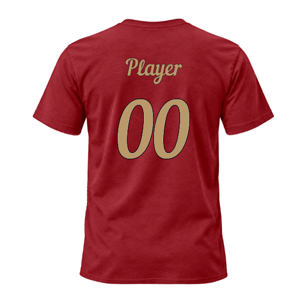 Baseball Majors–Andrix Unisex Jersey Short-Sleeve Tee – National Script – Cardinal – back mockup