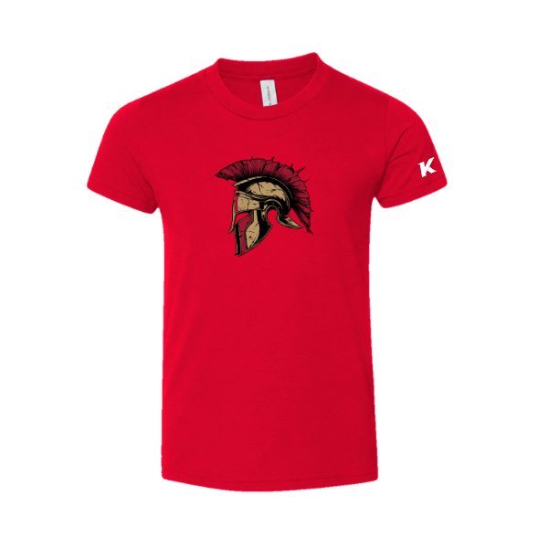 Baseball Majors–Andrix Toddler Jersey Short-Sleeve Tee – Spartan Helmet – Red – front mockup