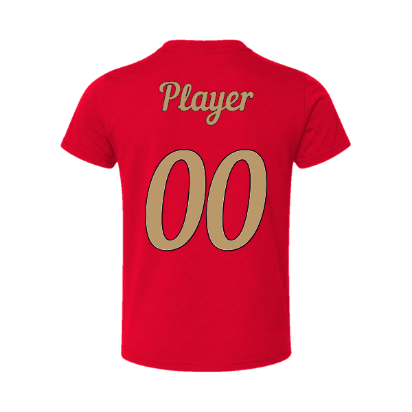 Baseball Majors–Andrix Toddler Jersey Short-Sleeve Tee – National Script – Red – back mockup