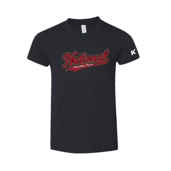 Baseball Majors–Andrix Toddler Jersey Short-Sleeve Tee – National Script – Solid Black Blend – front mockup