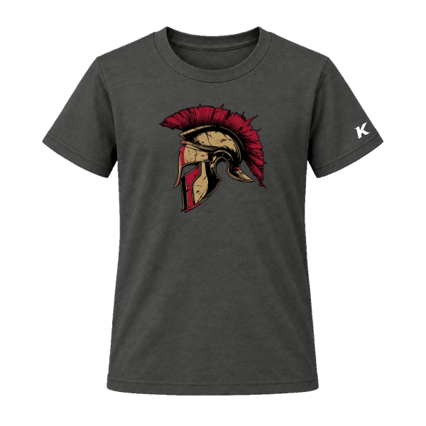 Baseball Majors–Andrix Youth Jersey Short-Sleeve Tee – Spartan Helmet – Dark Gray – front mockup