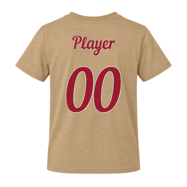 Baseball Majors–Andrix Youth Jersey Short-Sleeve Tee – Spartan Helmet – Tan – back mockup