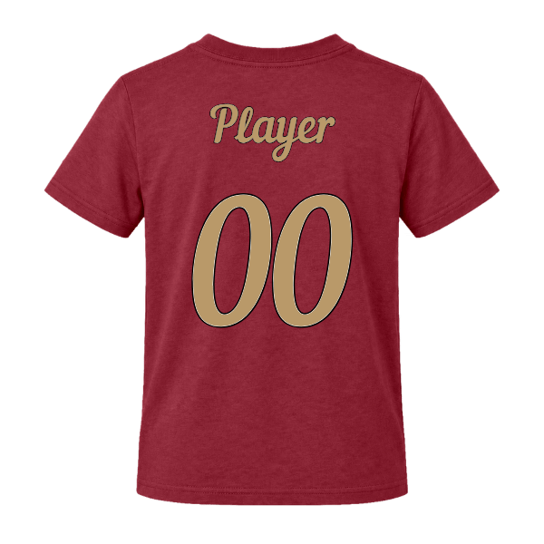 Baseball Majors–Andrix Youth Jersey Short-Sleeve Tee – National Script – Cardinal – back mockup