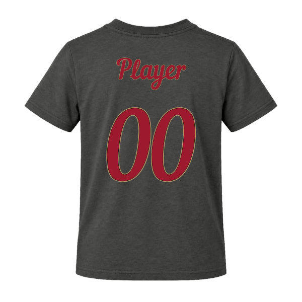 Baseball Majors–Andrix Youth Jersey Short-Sleeve Tee – National Script – Dark Gray – back mockup