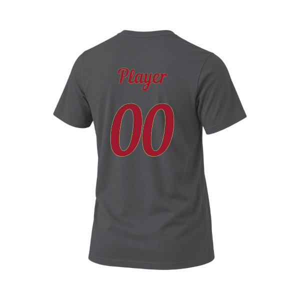 Baseball Majors–Andrix Unisex Heather CVC V-Neck Tee – Spartan Helmet – Deep Heather – back mockup