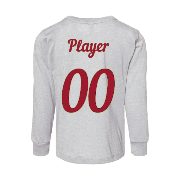 Baseball Majors–Andrix Toddler Jersey Long-Sleeve Tee – Spartan Helmet – Athletic Heather – back mockup