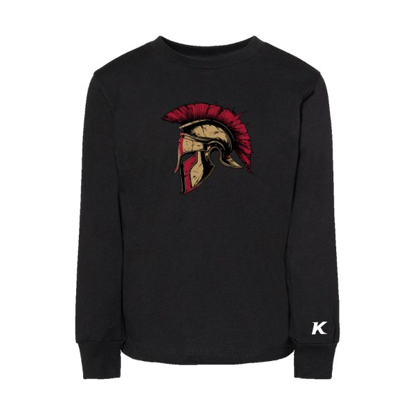 Baseball Majors–Andrix Toddler Jersey Long-Sleeve Tee – Spartan Helmet – Black – front mockup