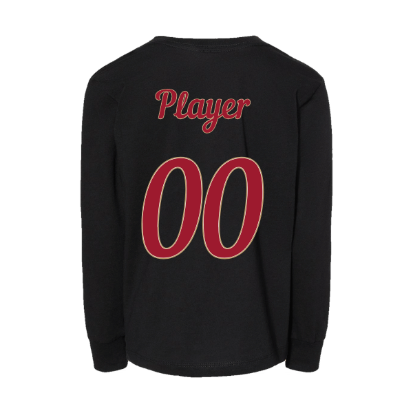 Baseball Majors–Andrix Toddler Jersey Long-Sleeve Tee – Spartan Helmet – Black – back mockup