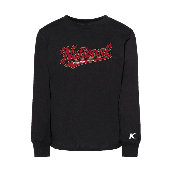 Baseball Majors–Andrix Toddler Jersey Long-Sleeve Tee – National Script – Black – front mockup