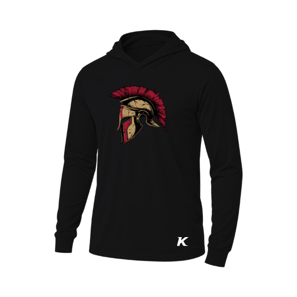 Baseball Majors–Andrix Unisex Jersey Long-Sleeve Hoodie – Spartan Helmet – Black – front mockup