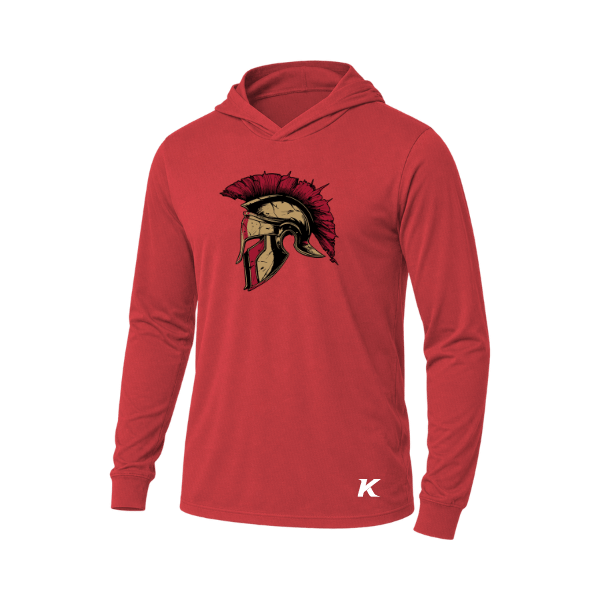 Baseball Majors–Andrix Unisex Jersey Long-Sleeve Hoodie – Spartan Helmet – Heather Red – front mockup
