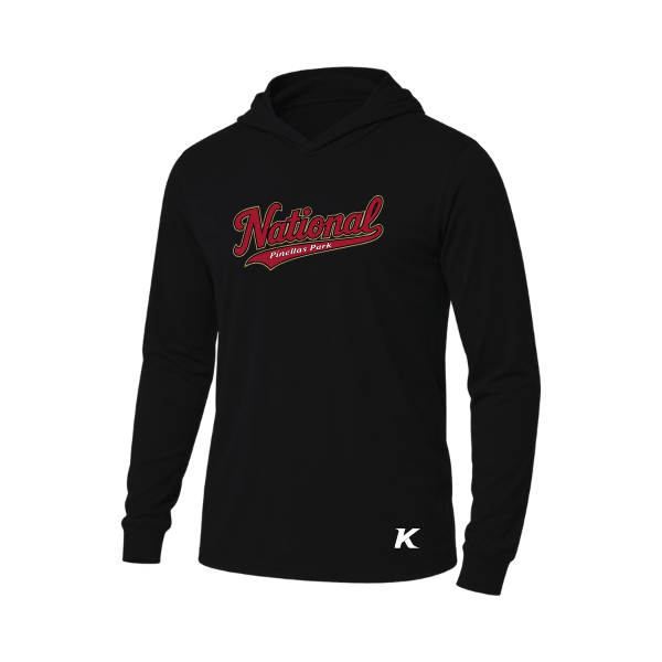 Baseball Majors–Andrix Unisex Jersey Long-Sleeve Hoodie – National Script – Black – front mockup