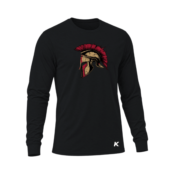 Baseball Majors–Andrix Unisex Triblend Long-Sleeve Tee – Spartan Helmet – Solid Black Triblend – front mockup