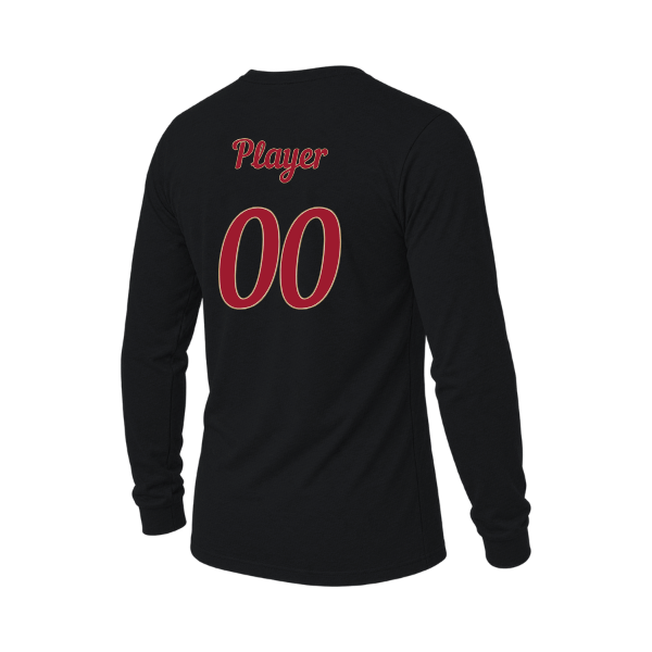 Baseball Majors–Andrix Unisex Triblend Long-Sleeve Tee – Spartan Helmet – Solid Black Triblend – back mockup
