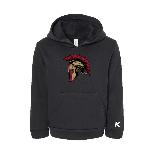 Baseball Majors–Andrix Toddler Sponge Fleece Pullover Hoodie – Spartan Helmet – Black – front mockup