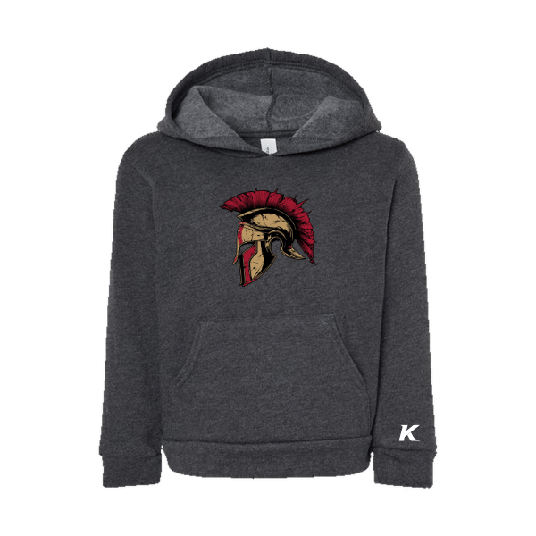 Baseball Majors–Andrix Toddler Sponge Fleece Pullover Hoodie – Spartan Helmet – Dark Gray Heather – front mockup