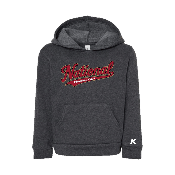 Baseball Majors–Andrix Toddler Sponge Fleece Pullover Hoodie – National Script – Dark Gray Heather – front mockup