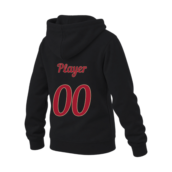 Baseball Majors–Andrix Youth Sponge Fleece Pullover Hoodie – Spartan Helmet – Black – back mockup