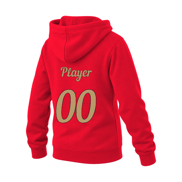 Baseball Majors–Andrix Youth Sponge Fleece Pullover Hoodie – National Script – Red – back mockup