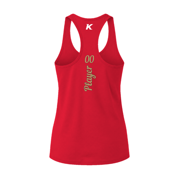 Baseball Majors–Andrix Women's Jersey Racerback Tank – Spartan Helmet – Red – back mockup