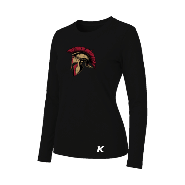 Baseball Majors–Andrix Women's Jersey Long-Sleeve Tee – Spartan Helmet – Black – front mockup