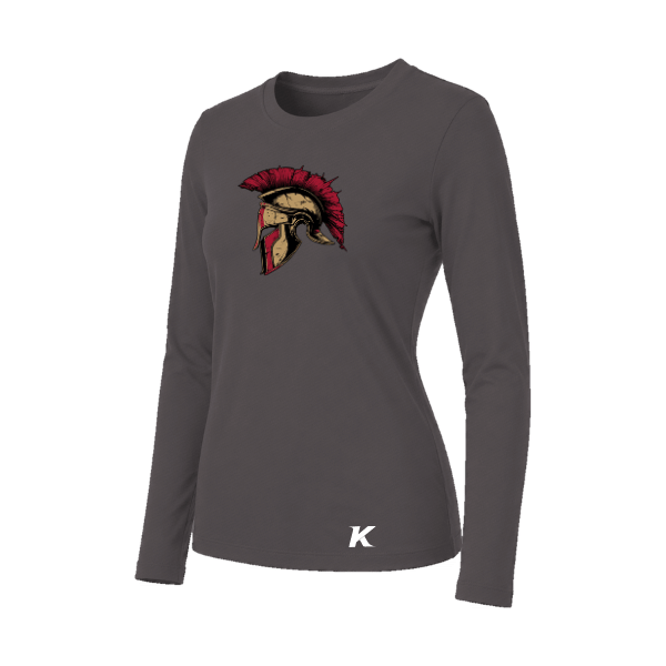 Baseball Majors–Andrix Women's Jersey Long-Sleeve Tee – Spartan Helmet – Dark Gray Heather – front mockup