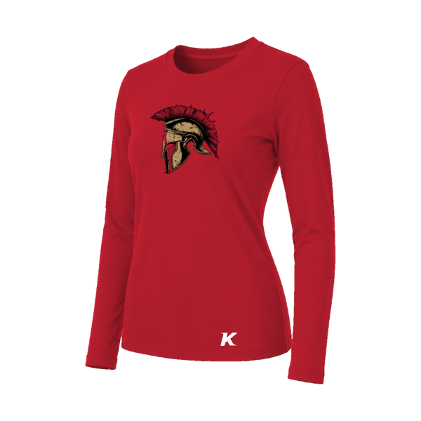 Baseball Majors–Andrix Women's Jersey Long-Sleeve Tee – Spartan Helmet – Red – front mockup