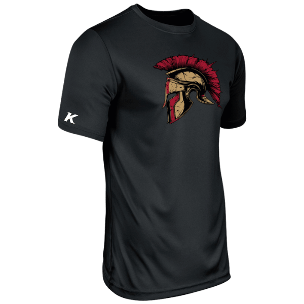 Baseball Majors–Andrix Vision Performance Short-Sleeve Tee – Spartan Helmet – Black – front mockup