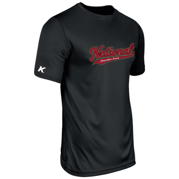 Baseball Majors–Andrix Vision Performance Short-Sleeve Tee – National Script – Black – front mockup