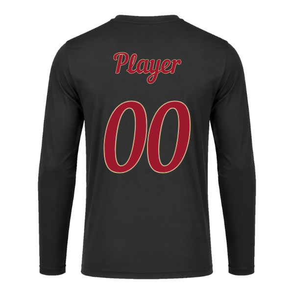 Baseball Majors–Andrix Vision Performance Long-Sleeve Tee – Spartan Helmet – Black – back mockup