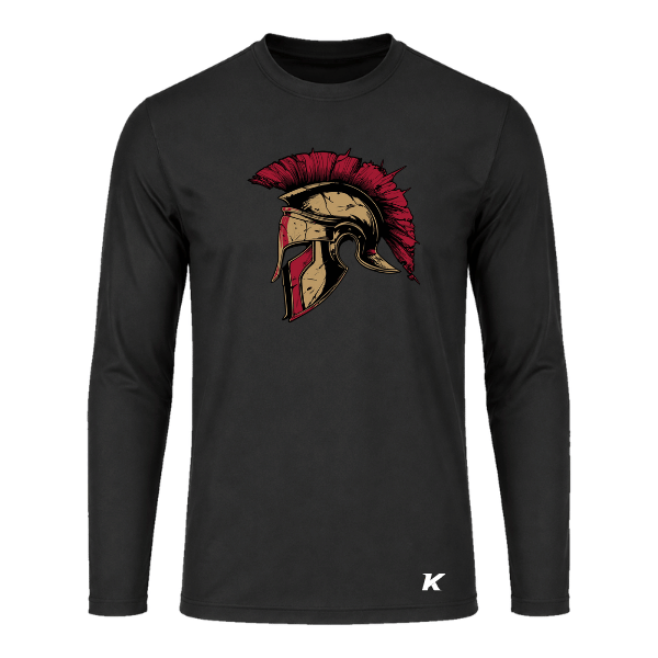 Baseball Majors–Andrix Youth Vision Performance Long-Sleeve Tee – Spartan Helmet – Black – front mockup