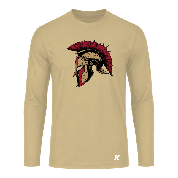 Baseball Majors–Andrix Youth Vision Performance Long-Sleeve Tee – Spartan Helmet – Vegas Gold – front mockup