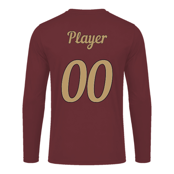 Baseball Majors–Andrix Youth Vision Performance Long-Sleeve Tee – National Script – Cardinal – back mockup