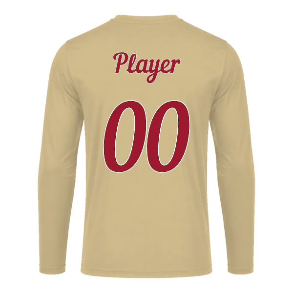 Baseball Majors–Andrix Youth Vision Performance Long-Sleeve Tee – National Script – Vegas Gold – back mockup