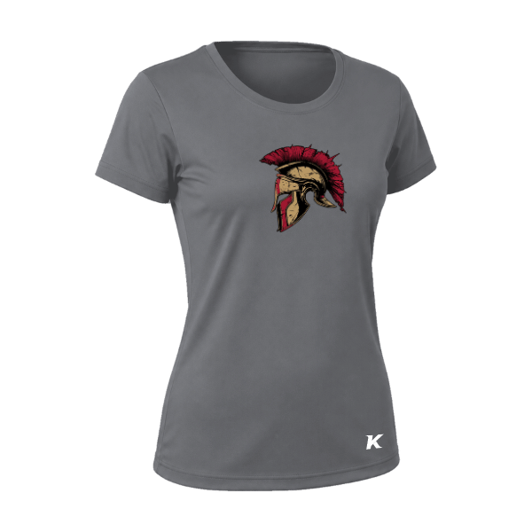 Baseball Majors–Andrix Vision Women's Performance Short-Sleeve Tee – Spartan Helmet – Charcoal – front mockup