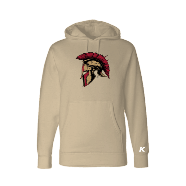 Baseball Majors–Andrix Unisex Heavyweight Hooded Sweatshirt – Spartan Helmet – Sandstone – front mockup