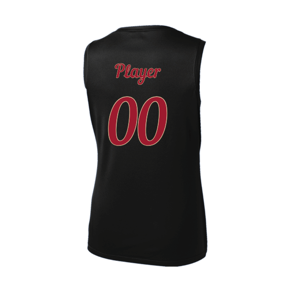 Baseball Majors–Andrix Women's Sleeveless PosiCharge Competitor V-Neck Tee – Spartan Helmet – Black – back mockup